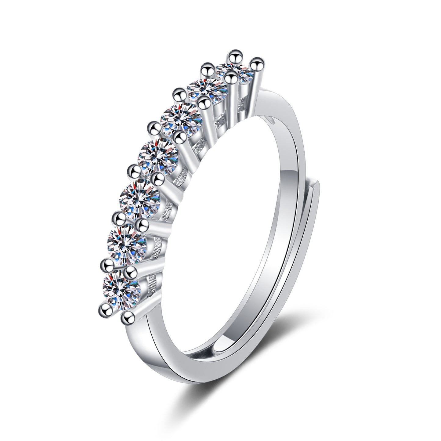 Female Artificial Diamond Moissanite Straight Row Tail Ring