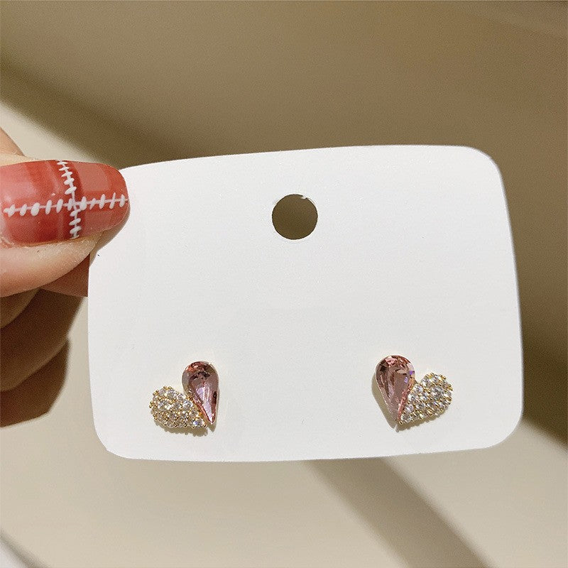 Women's Sier Needle Pearl Round Niche Elegant Earrings