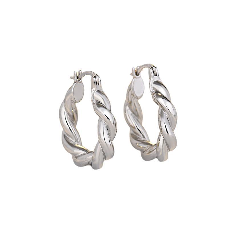 Plated Real Gold Color Retaining Twist Woven Earrings