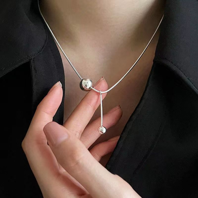 Gold Ball Titanium Steel Light Luxury Niche Clavicle Chain Necklaces