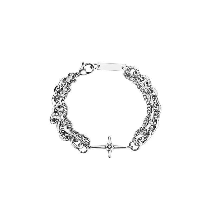 Men's Steel Trendy Retro Minority Design Boys Cold Style Bracelet