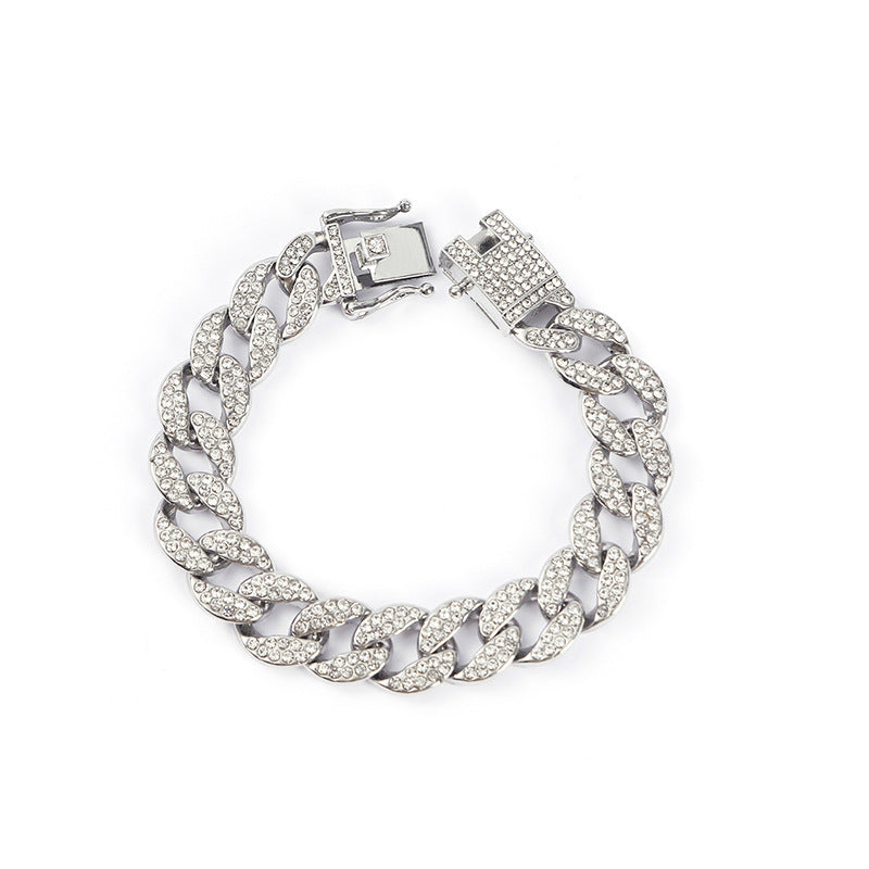 Women's & Men's Cuban Link Chain Ornament Alloy Diamond Necklaces