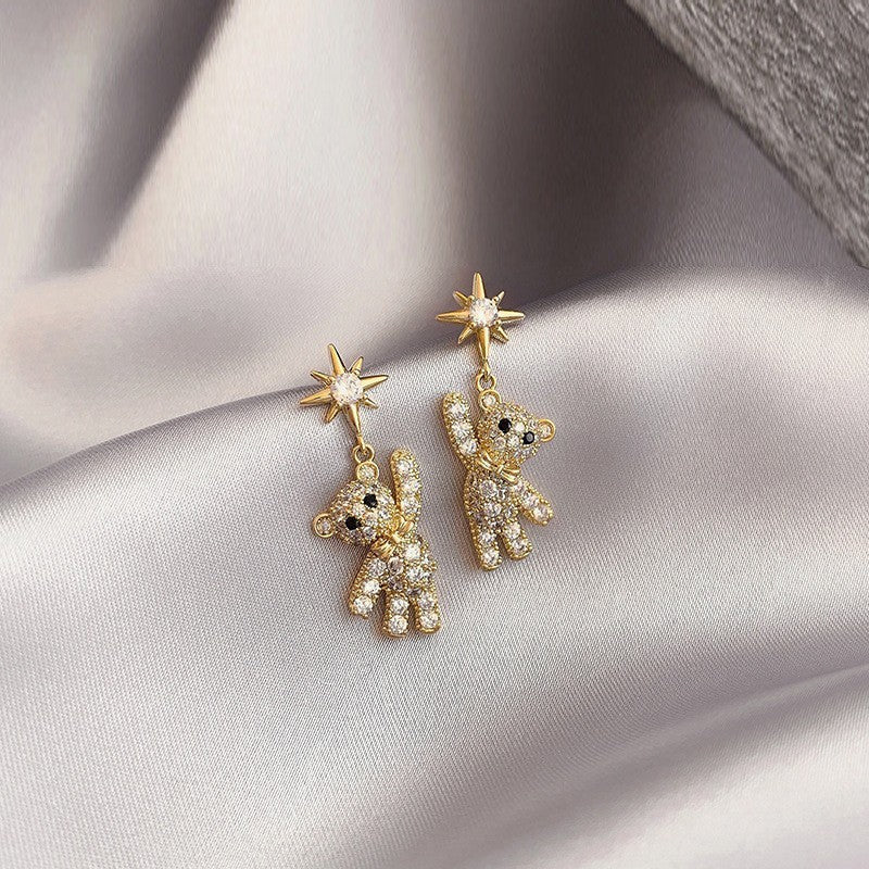 Needle High-grade Pearl Bow Flower Tulip Earrings