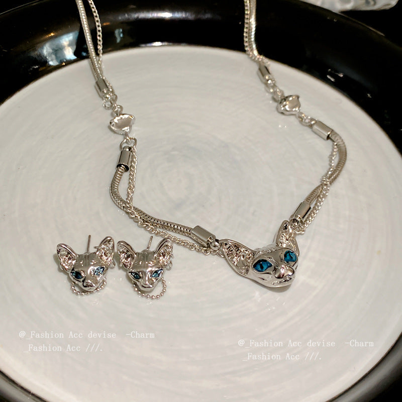 Cat Head Fashion Design Sense Clavicle Chain Personality Temperamental Necklaces