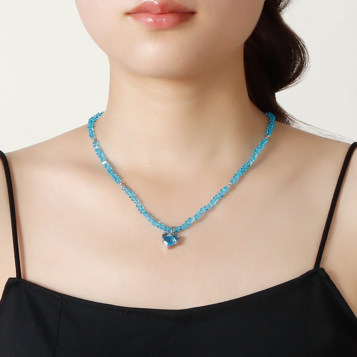 High Sense Niche Love Clavicle Chain Glass Beads Necklaces
