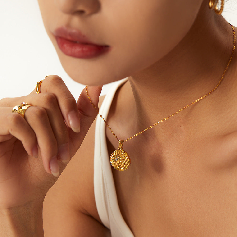 Women's Round Cold Style Retro Temperament Personality Necklaces