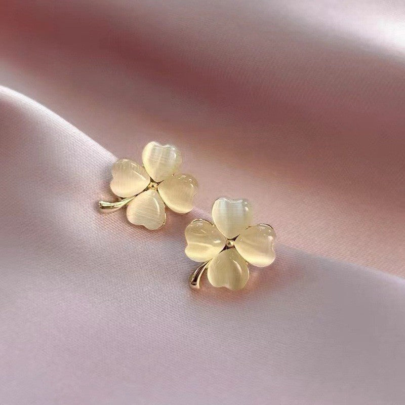 Needle High-grade Pearl Bow Flower Tulip Earrings