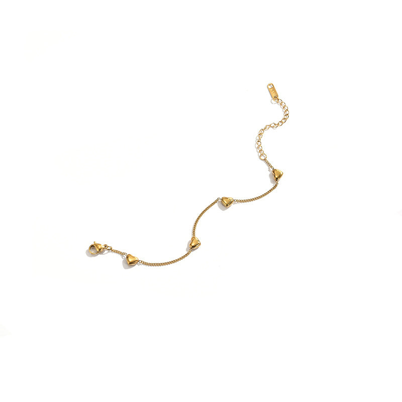 Niche Three-dimensional Peach Heart Mark Gold-plated Clavicle Necklaces