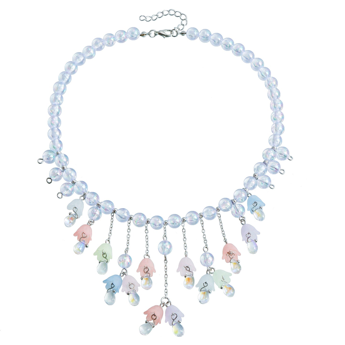 Women's Colorful Beaded Butterfly Fashion Temperament Chain Tassel Necklaces