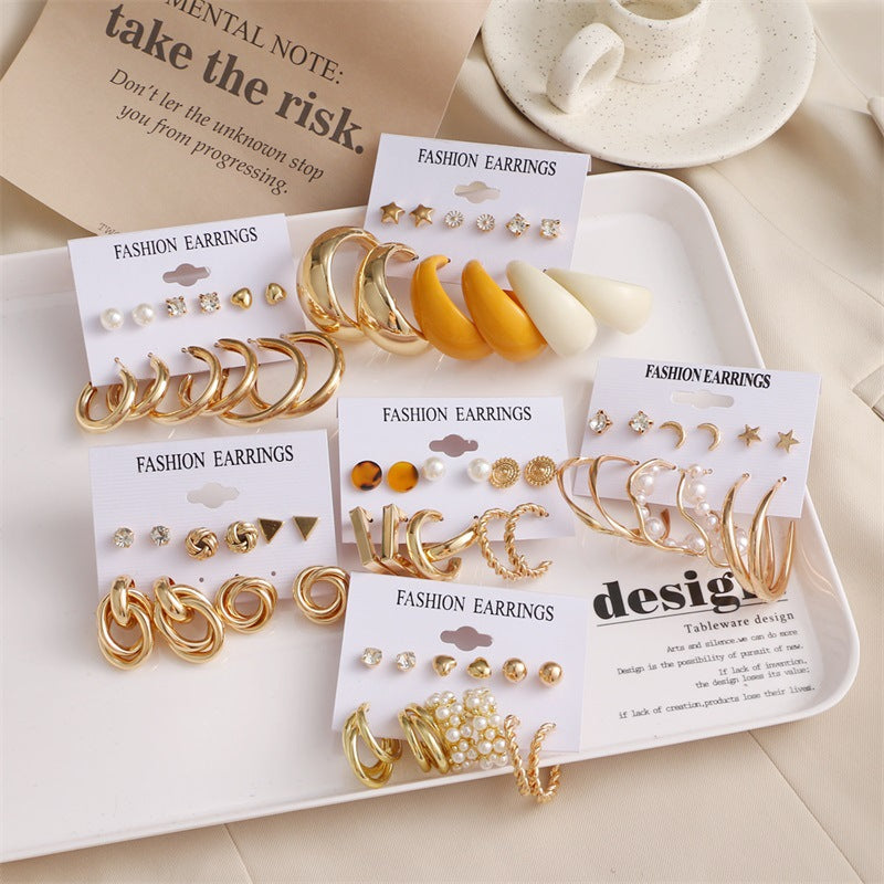 Fashion Punk Suit Female Retro Minority Stud Earrings