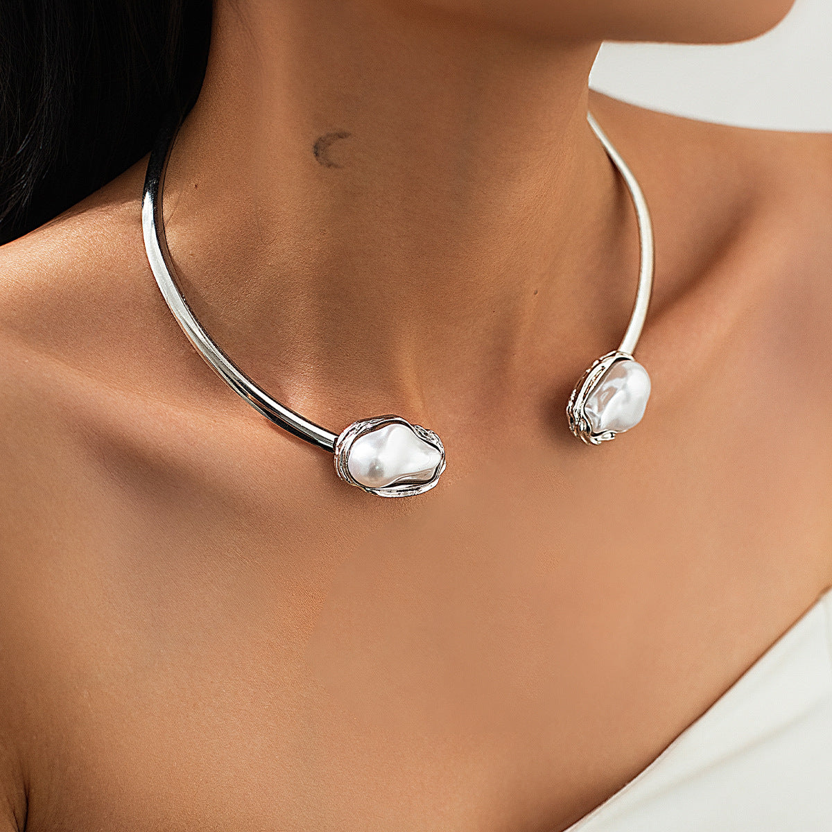 French Baroque Shaped Pearl Retro Minority Necklaces