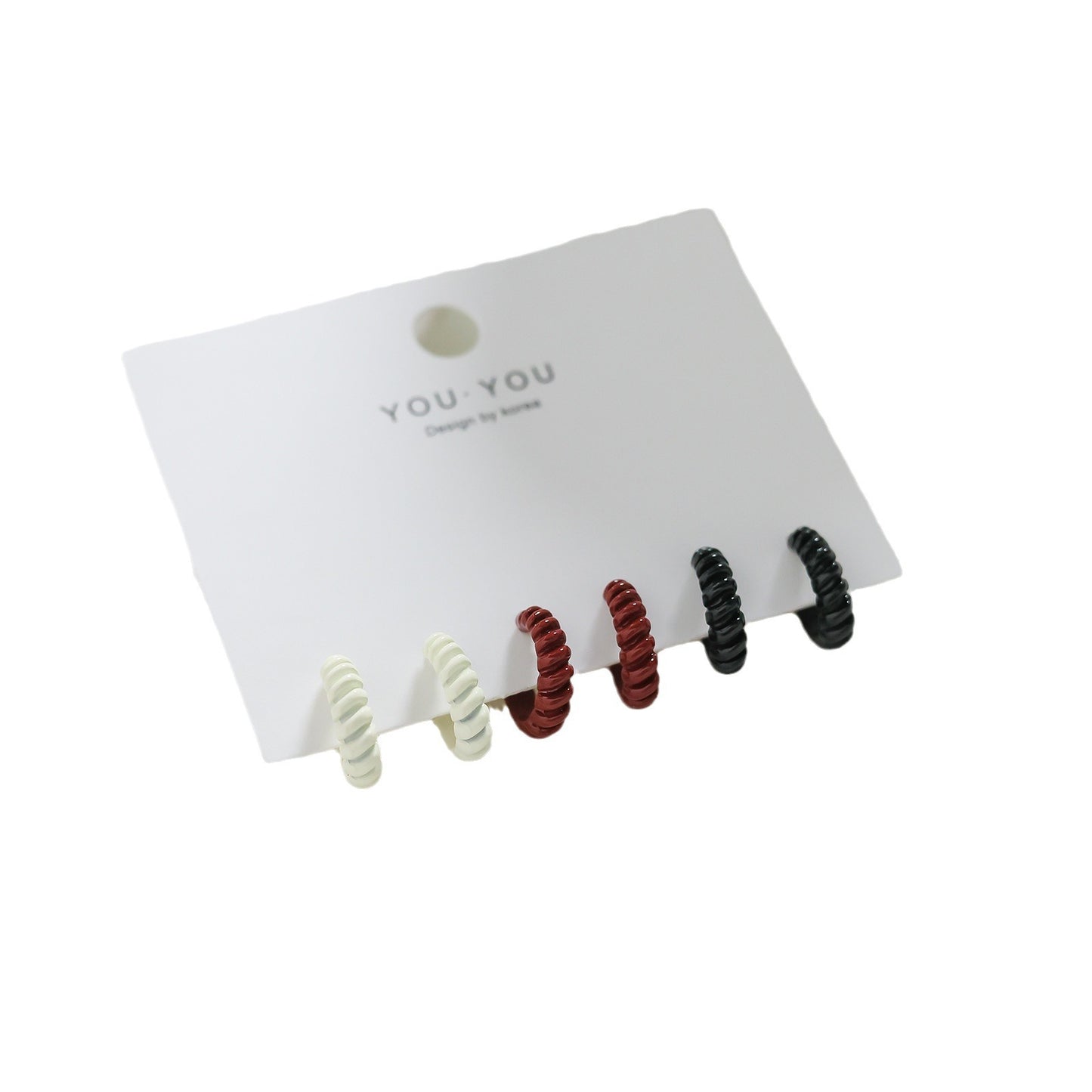 Red Shaped Ear Sier Needle Elegant Earrings