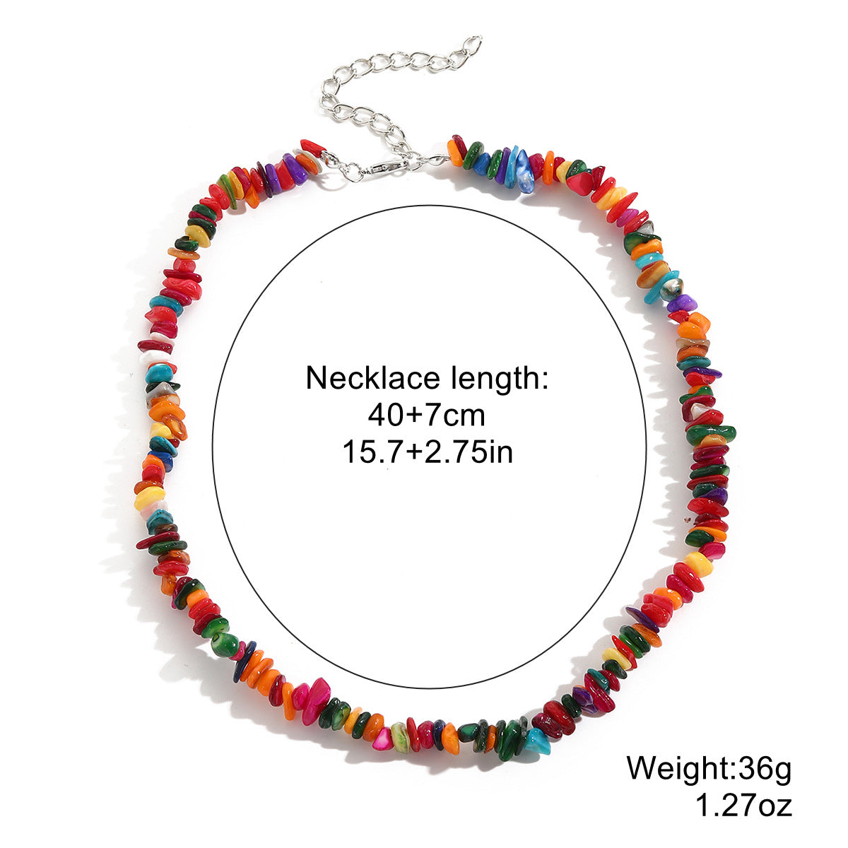 Women's Bohemian Color Gravel For Natural Stone Necklaces