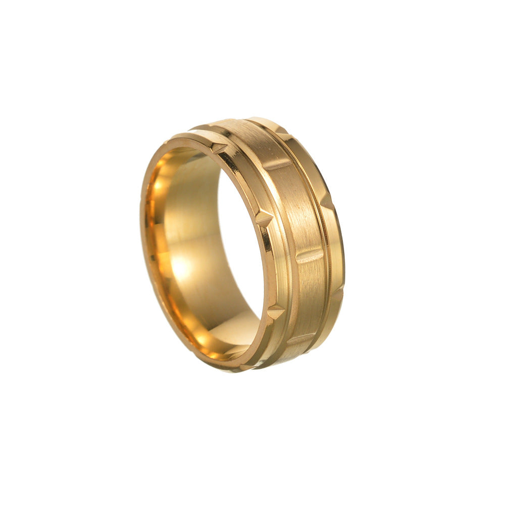 Men's Simple Jewelry Batch Flower Vacuum Plating Rings