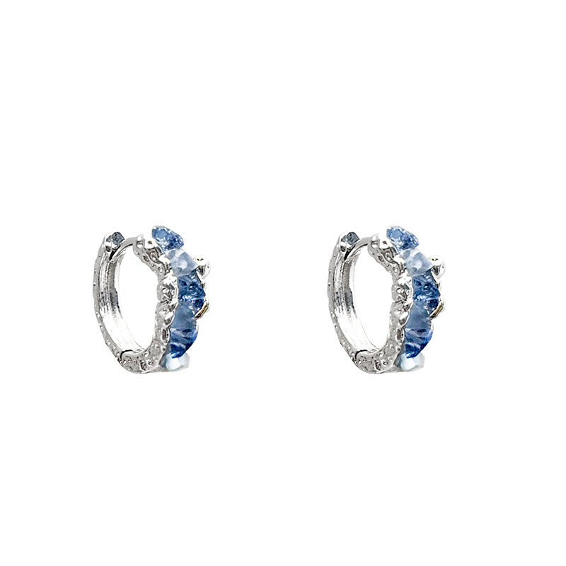 Women's Light Luxury Minority Blue Crystal For Trendy Fresh Stud Earrings