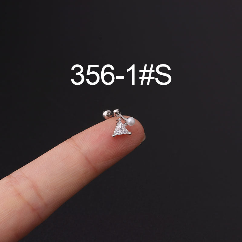 Twist Ball Ear Bone Piercing Zircon Earrings
