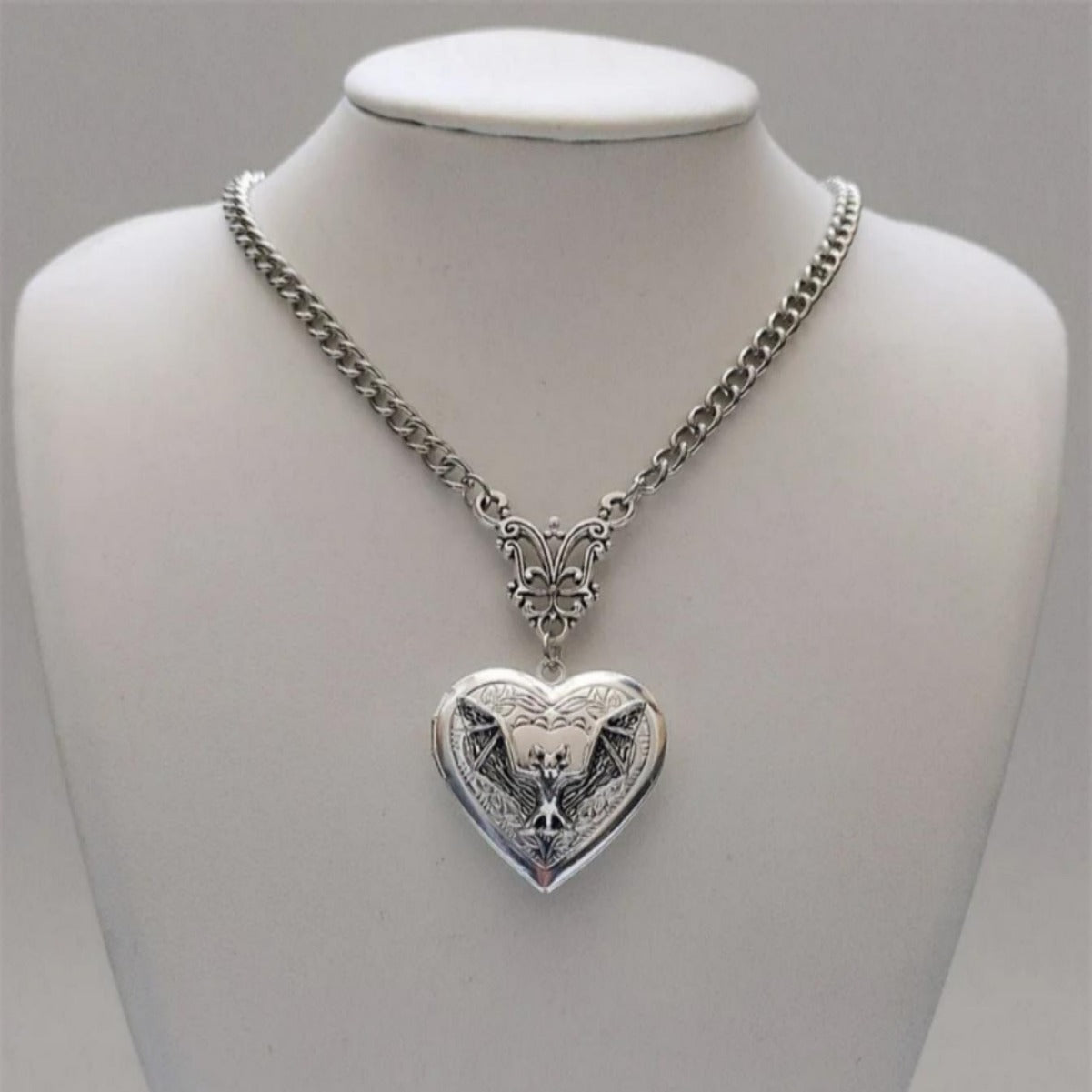Mini Sier Heart Box Vintage Simple Stainless Necklaces