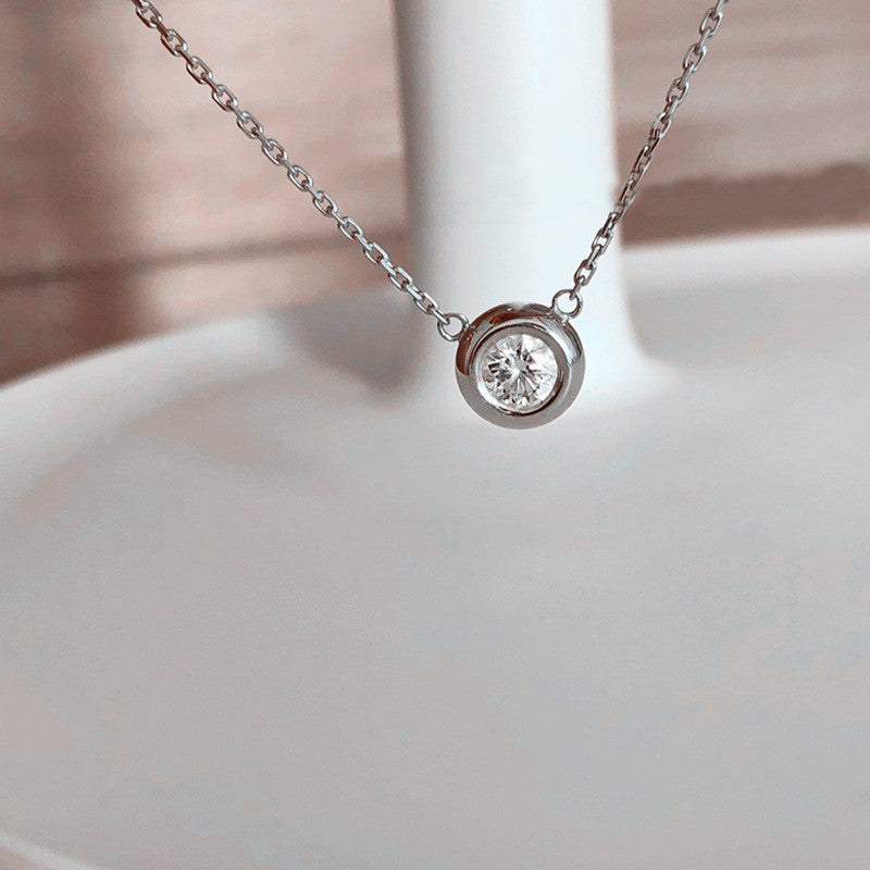Women's Sterling Sier Solitaire Bubble Gold-plated Collarbone Necklaces