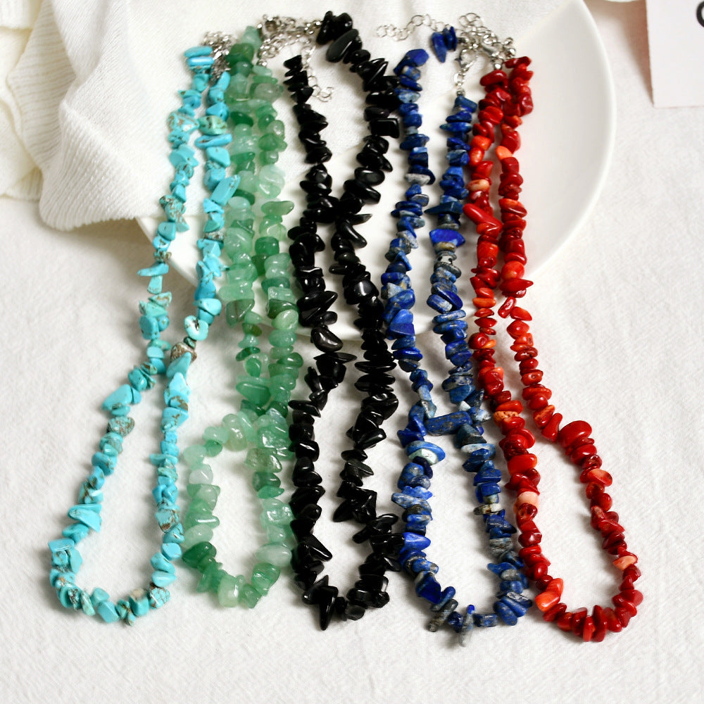Beach Style Gravel Crystal Female Accessories Necklaces