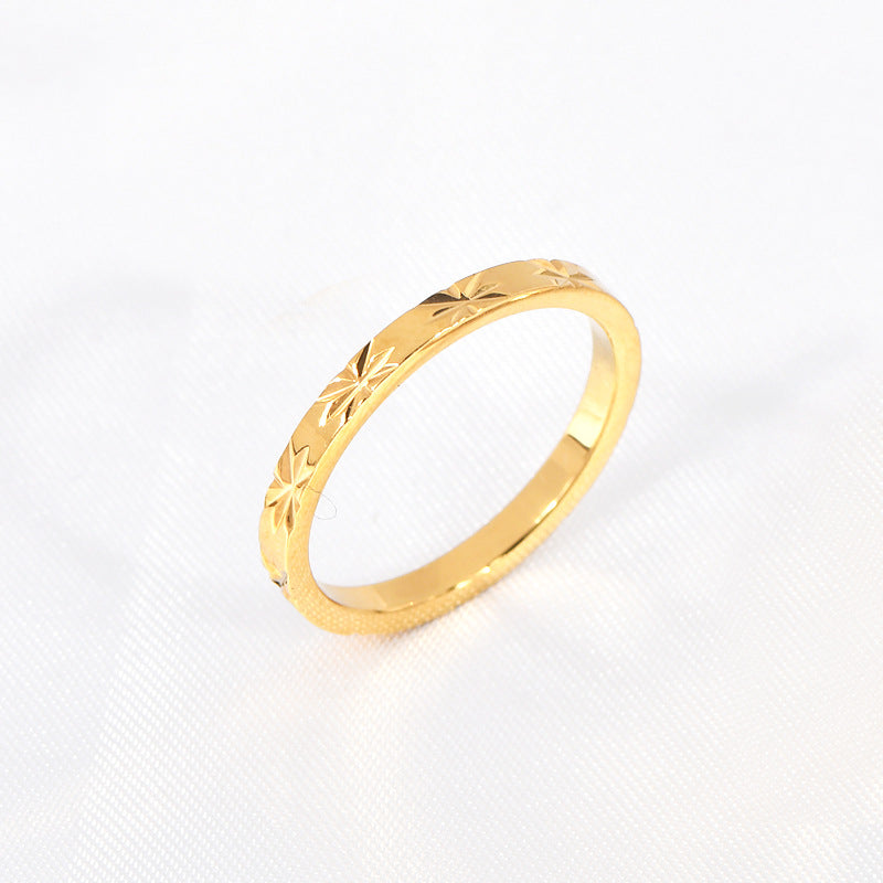 Women's Retro Flower Twin Titanium Steel Index Finger Rings