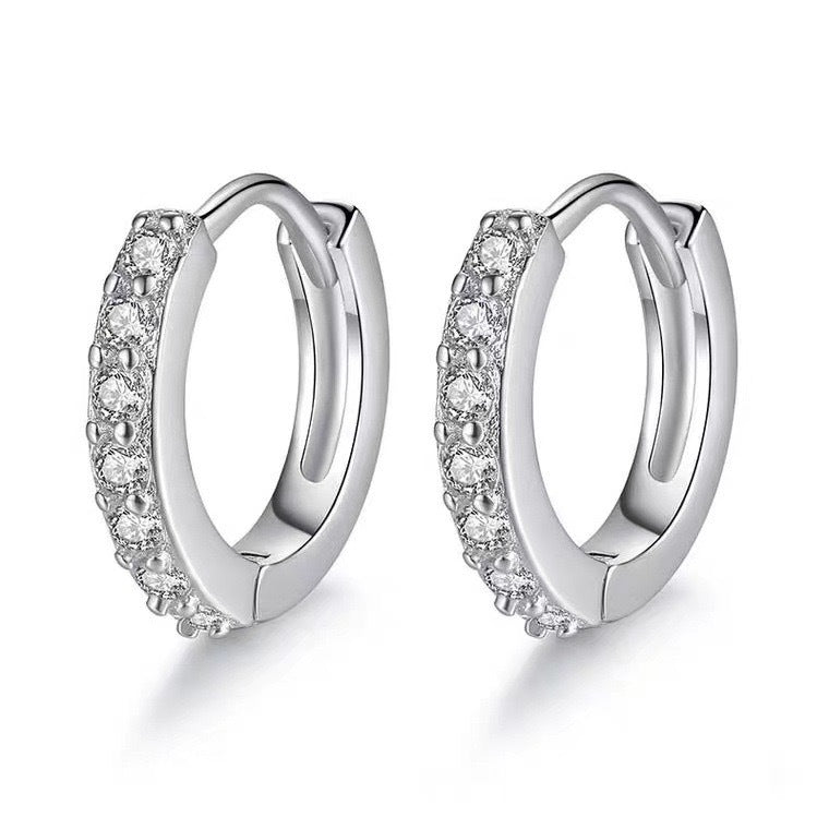 Women's Unisex Style Single Row Diamond Small Ear Bone Earrings
