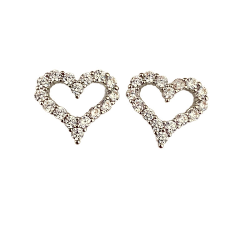 Women's Style Micro Inlaid Zircon Love Heart Earrings