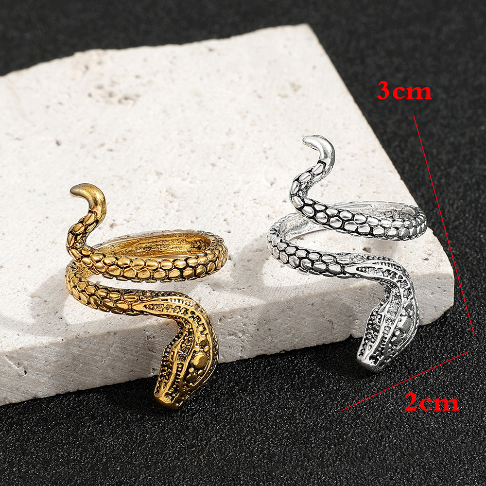 Hip Hop Style Snake Exaggerated Decorative Rings