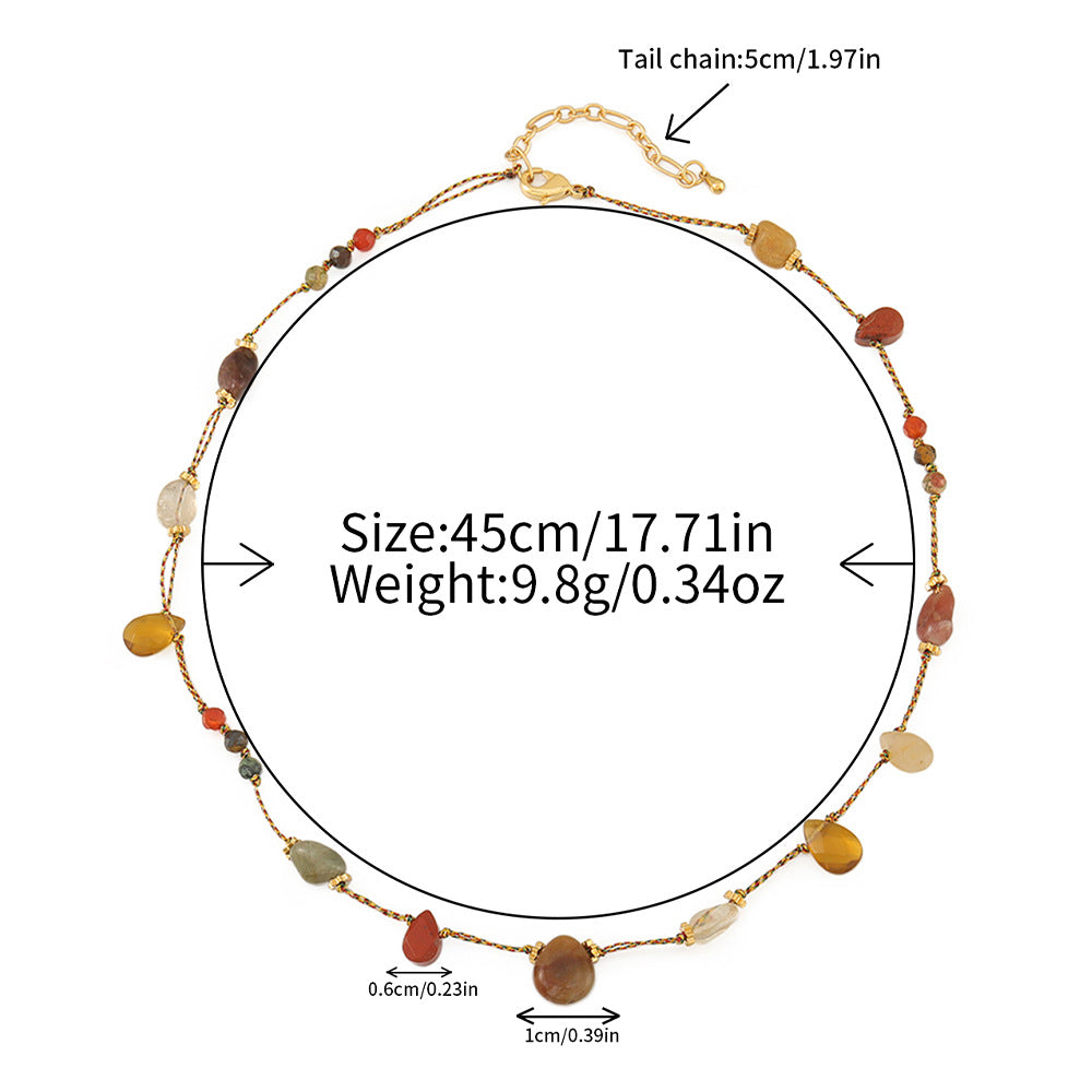 Twin Sweater Female Ethnic Natural Agate Necklaces