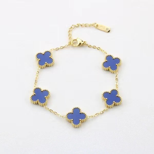 Double-sided Pork Belly Clover Simple Fashion Bracelet