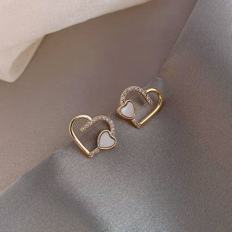 Women's Sier Needle Korean Style French Temperamental Pearl Earrings