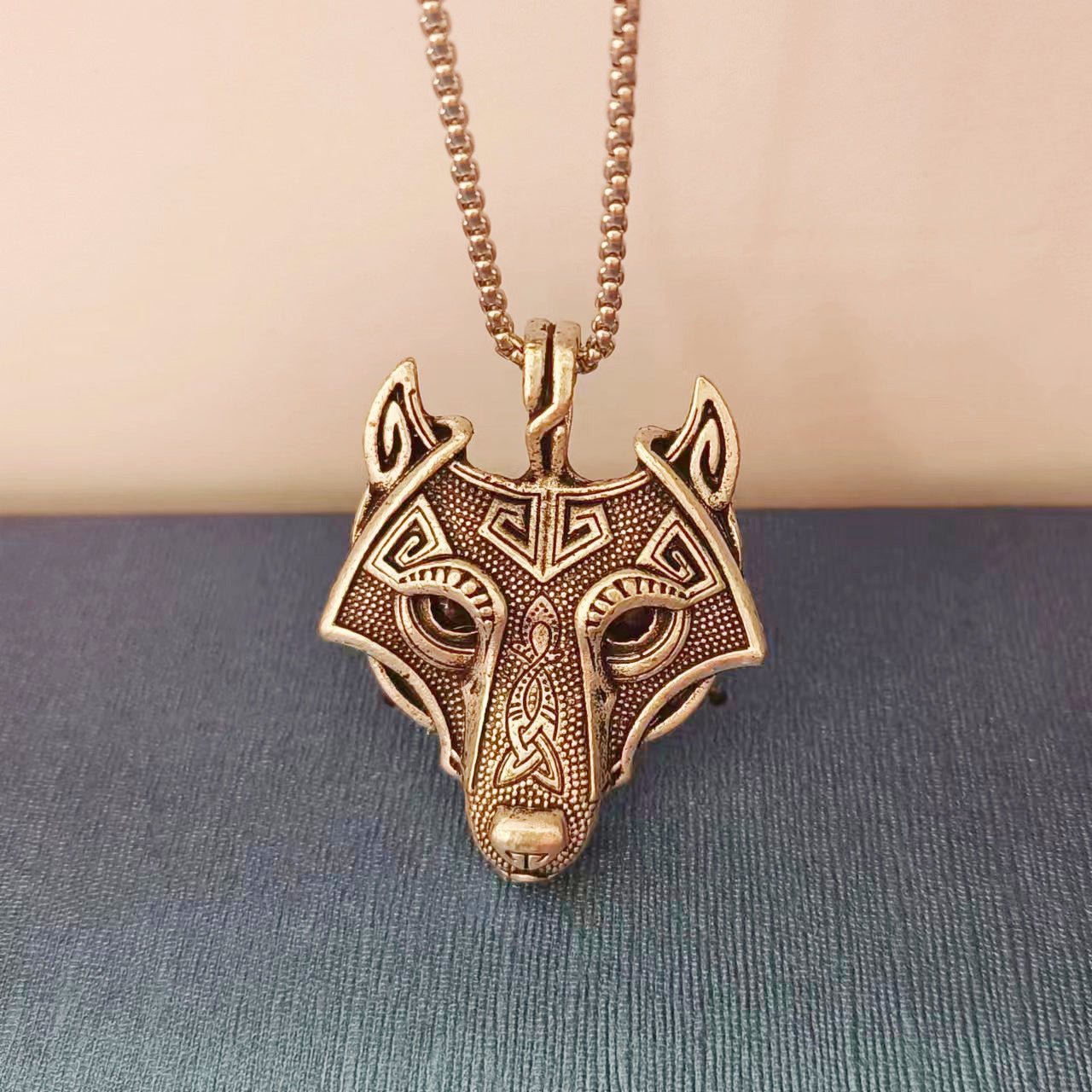 Exaggerated Personalized Viking Force Laboratories Wolf Head Charm Pendants