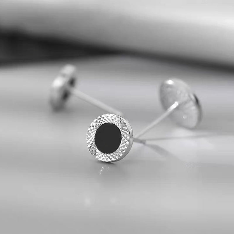 Men's Personality Black Agate High-grade Temperament Not Easy Earrings