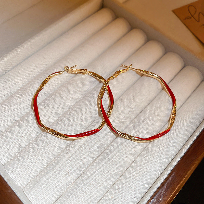 Oil Round Geometric Retro Fashion Elegance Earrings