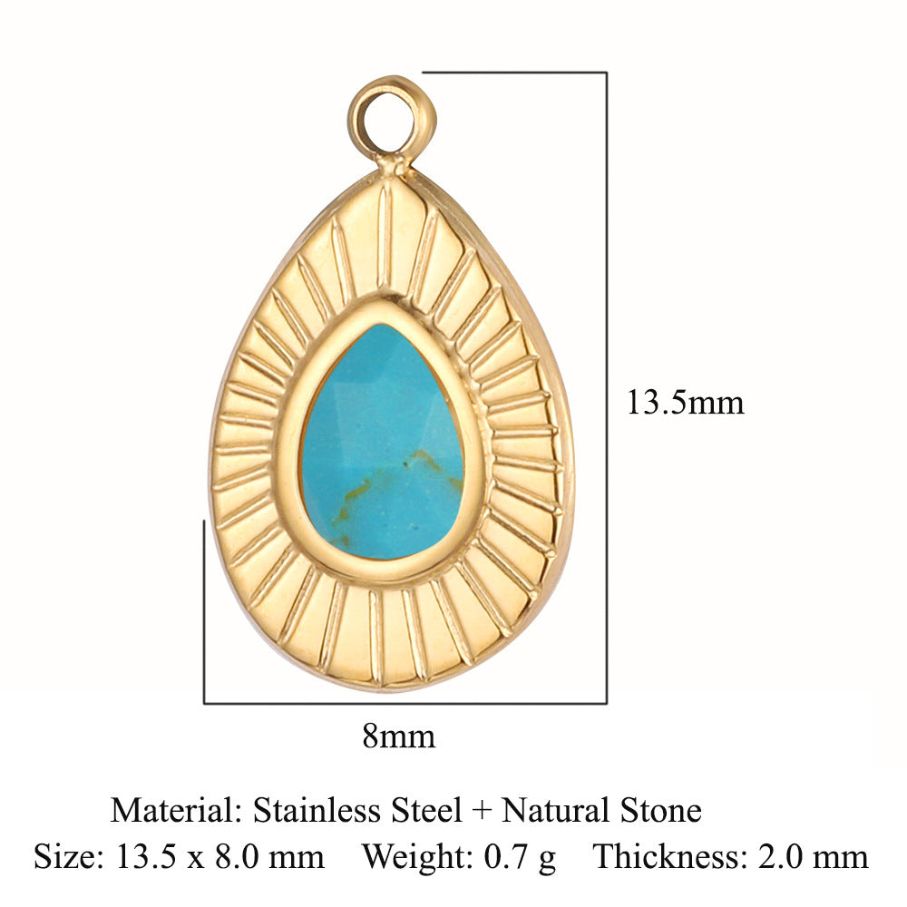 Steel Water Drop Shape Ornament Accessories Pendants