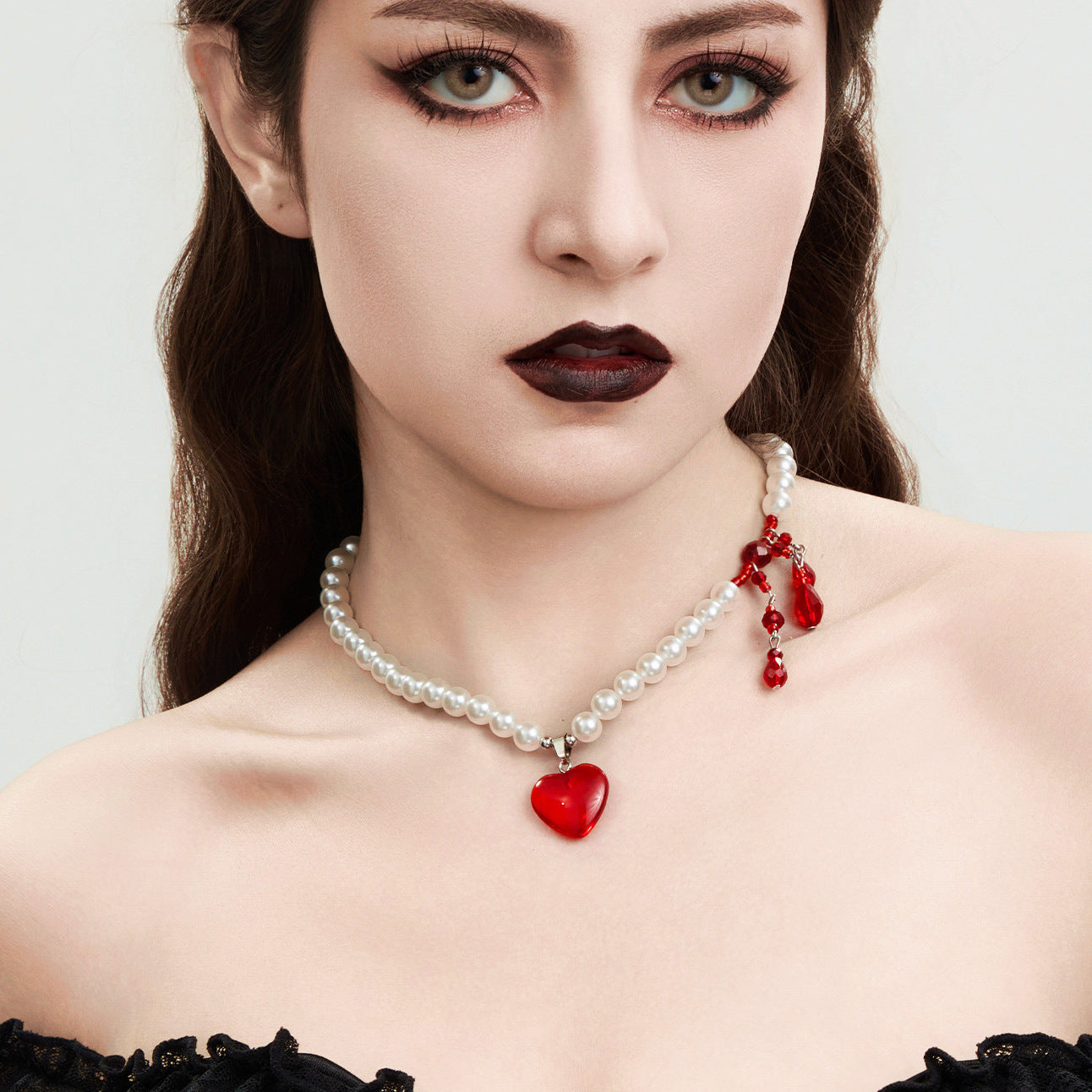 Style Beaded Halloween Blood Drop Tassel Clavicle Necklaces