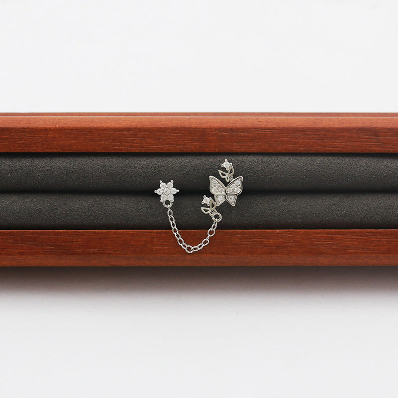 Korean Popular Diamond Elegant Threads Personality Five-pointed Star Butterfly Bone Ear Line