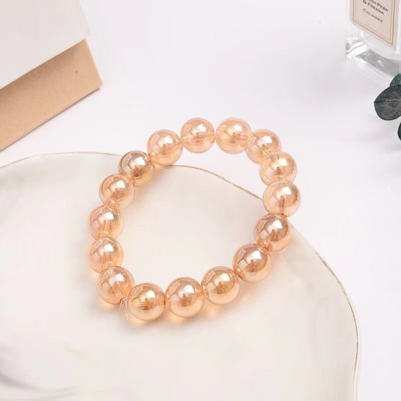 Women's Champagne Buddha Beads Basic Versatile Style Bracelet