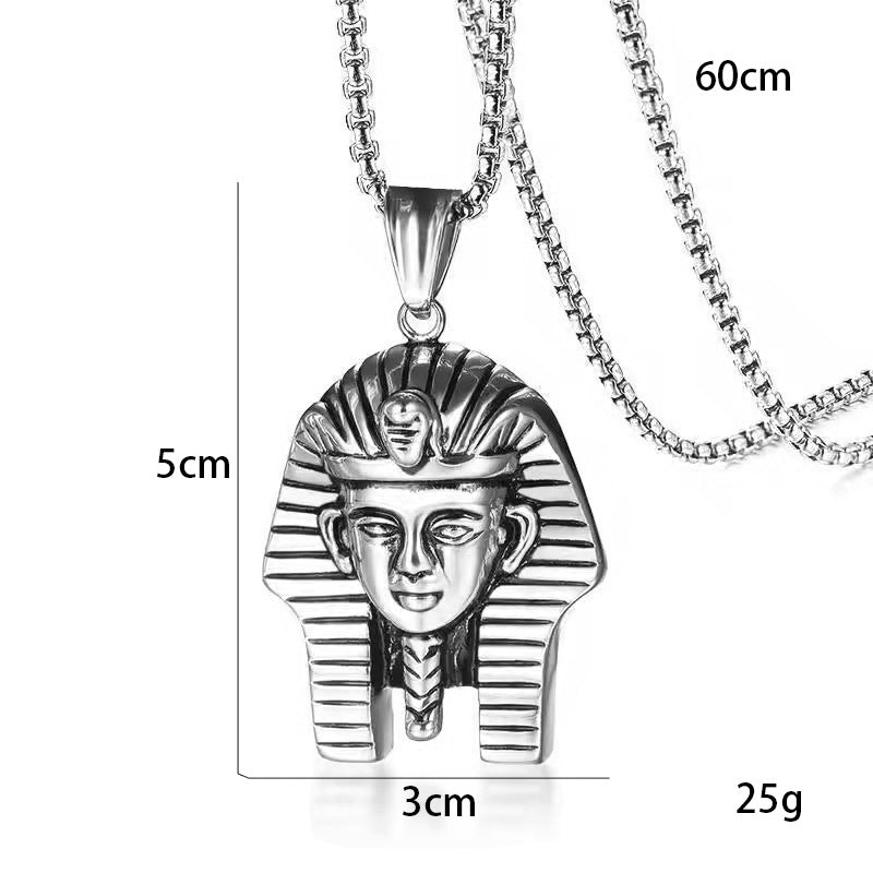 Men's Fashion Retro Titanium Steel Egyptian Pharaoh Necklaces