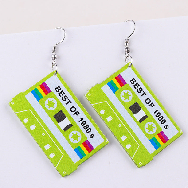 Women's Double-sided Retro Color Acrylic Nostalgic Simple Earrings