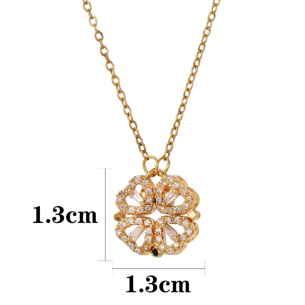 Women's Heart-shaped Niche Design Four-leaf Flower Necklaces