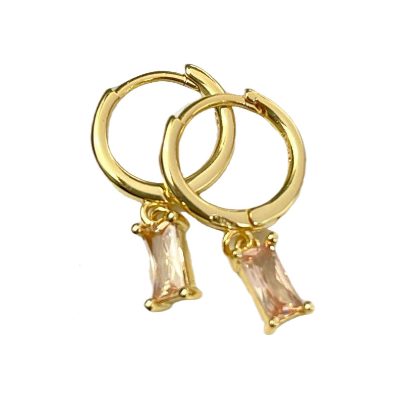 Men's Square Geometric Simple Diamond Trendy Popular Ear Buckle