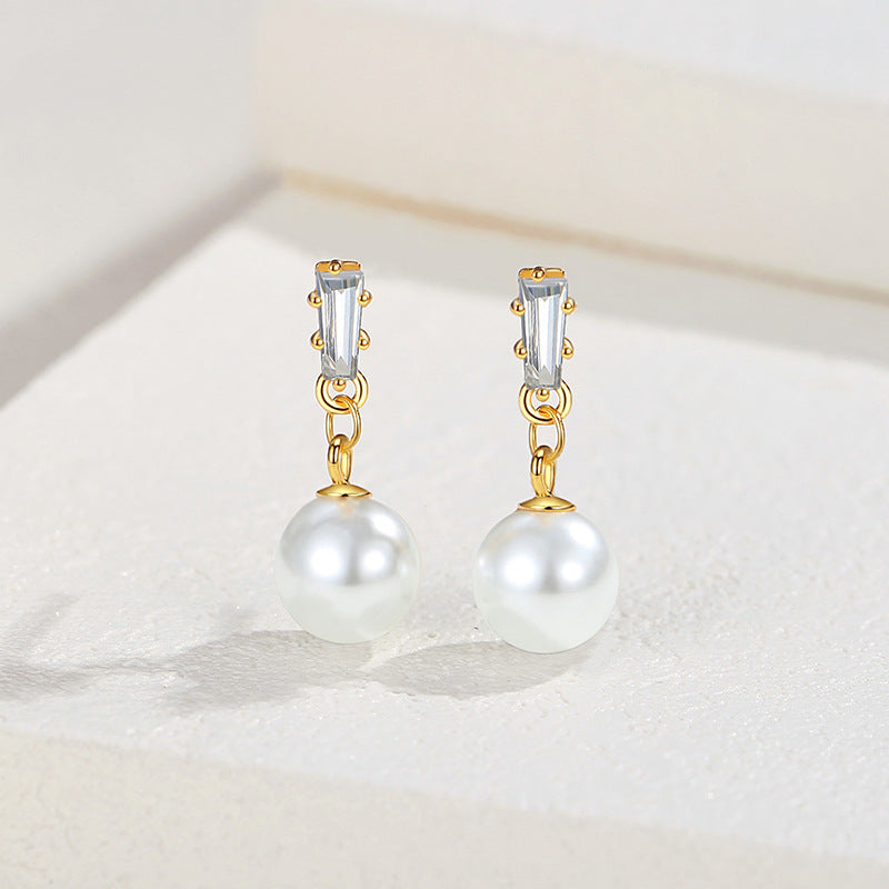 Women's Affordable Luxury Style Sier Diamond Pearl Rings