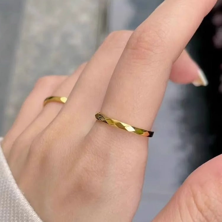 Super Shining Prism Female Simple Cold Style Rings