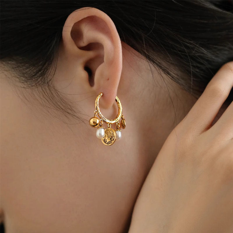 Women's Niche Sier Needle Pearl Tassel Fashion Earrings