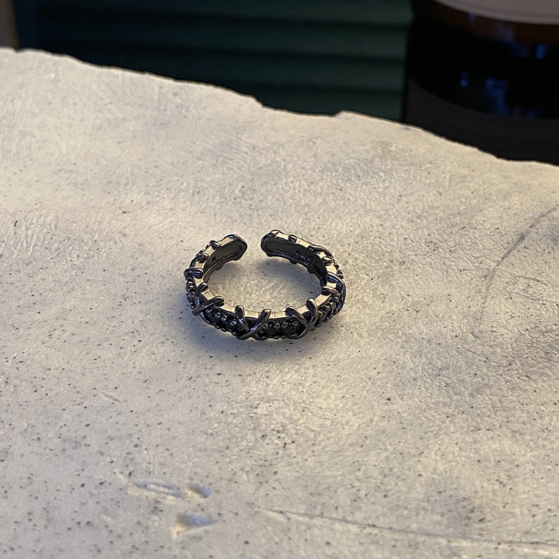 Female Twin Design Personality Simple Zircon Rings