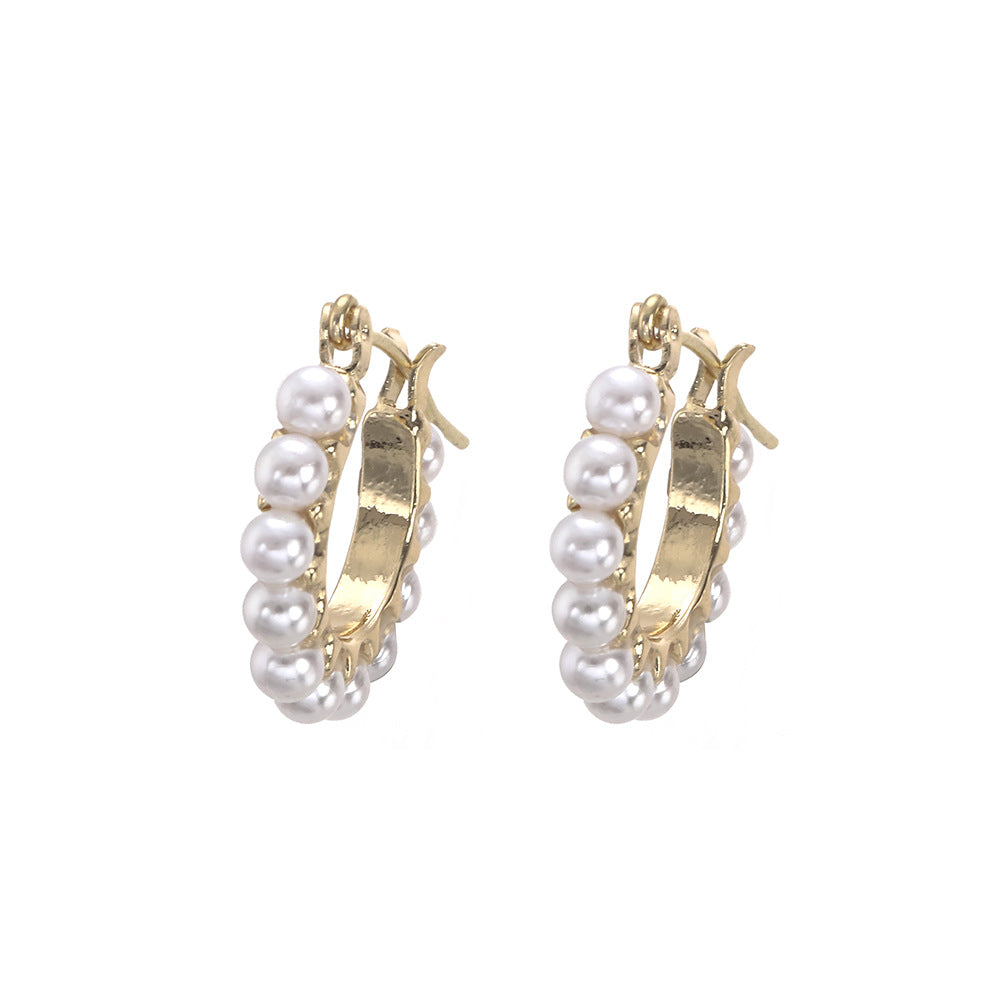 Women's Chinese Style High Sense Small Pearl Eardrop Light Luxury Earrings
