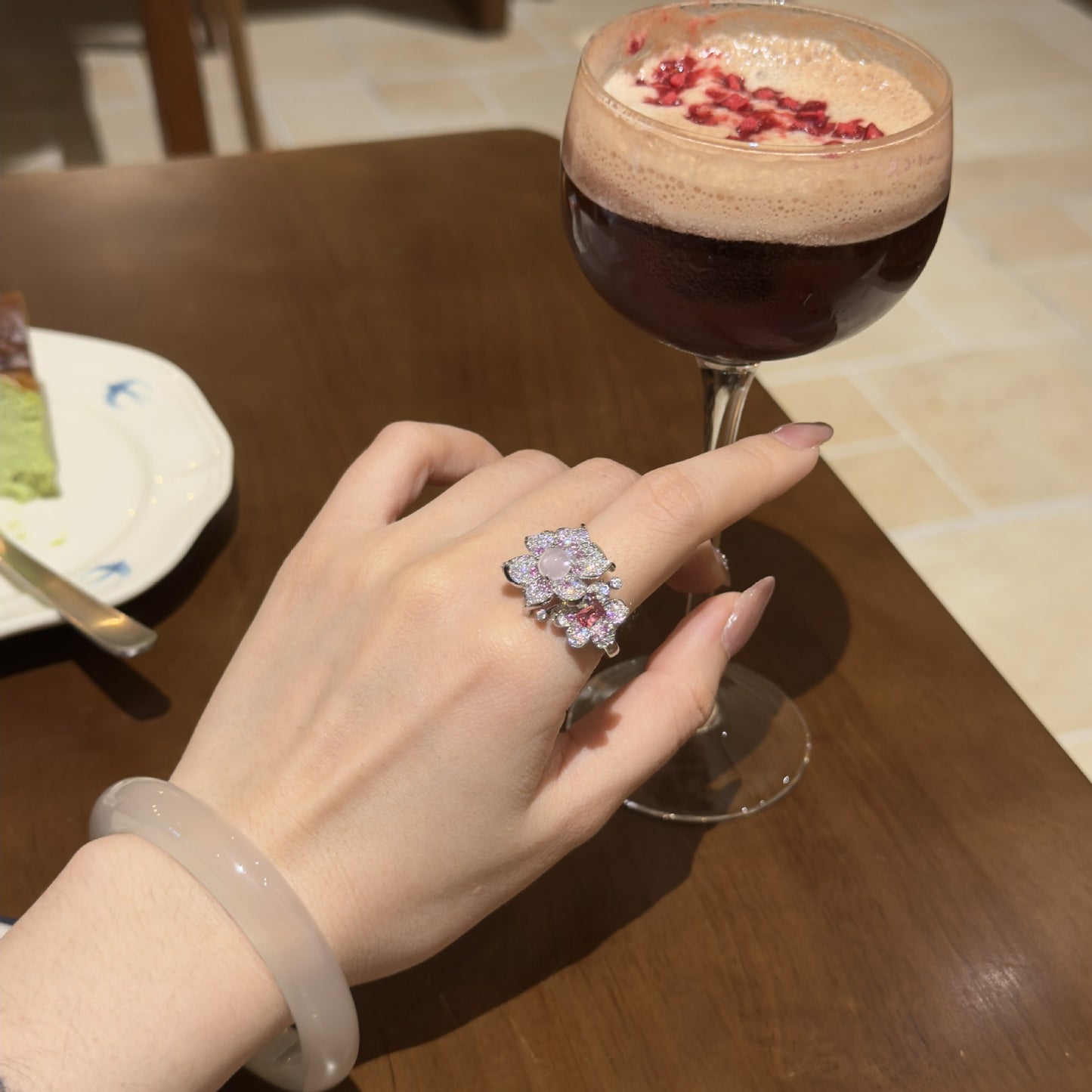 Exquisite Full Zirconium Double Flower Elegant Affordable Luxury Fashion Ring