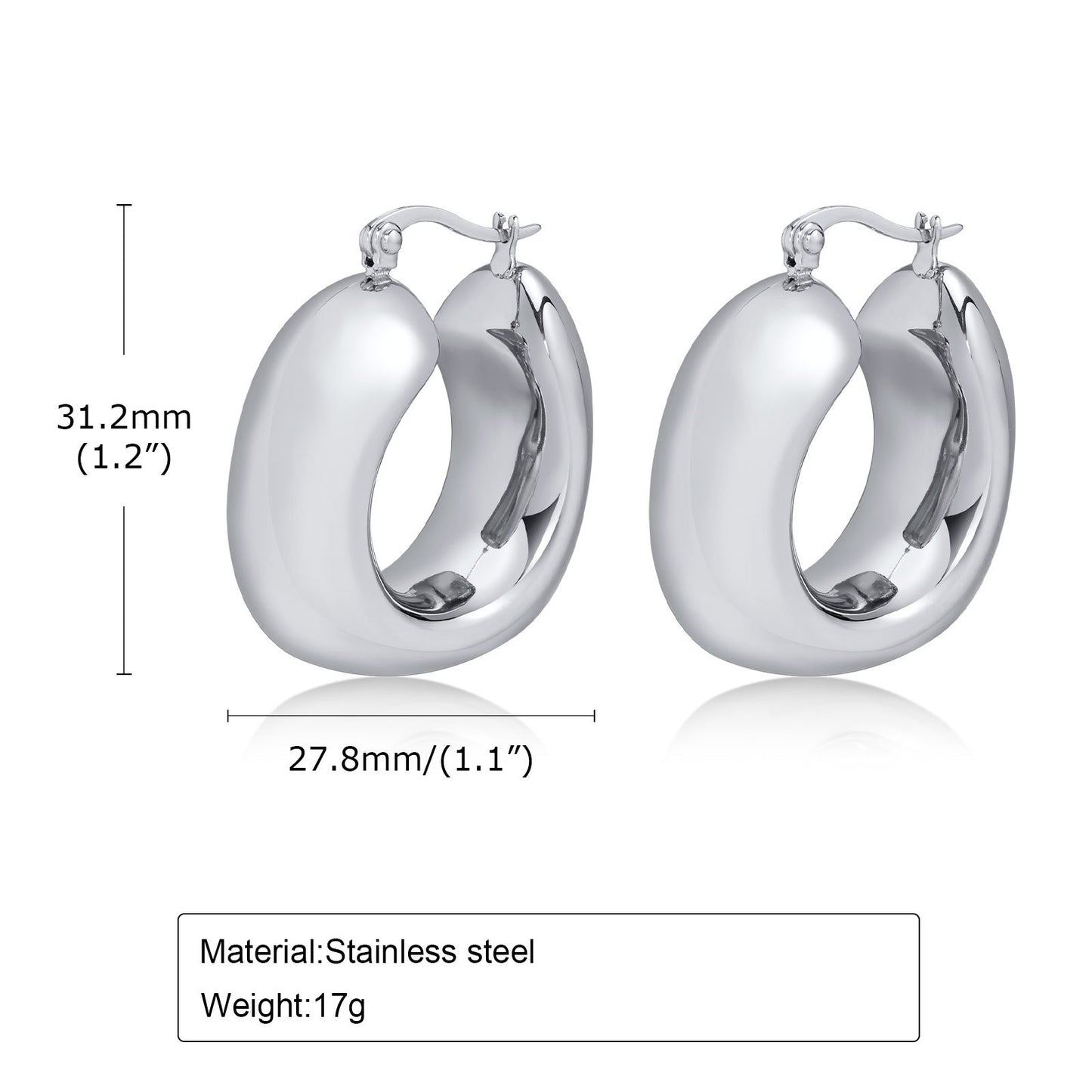 Women's Ornament Titanium Steel Hollow Chubby Exaggerated Earrings