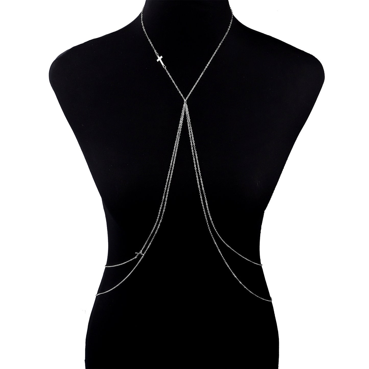 Double Cross Body Chains Simple Sexy Chest Affordable Luxury Necklace