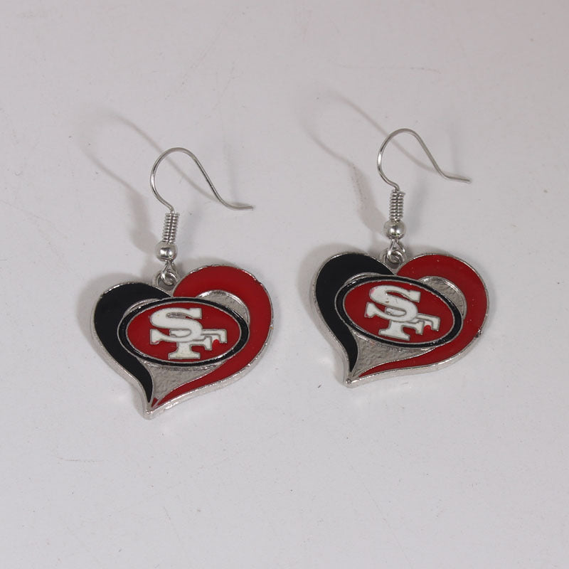 Oil Dripping Sports Team Series Denim Steel Pirate Earrings